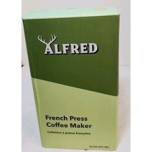 Alfred French Press Coffee Maker 20 oz. But First Coffee NEW